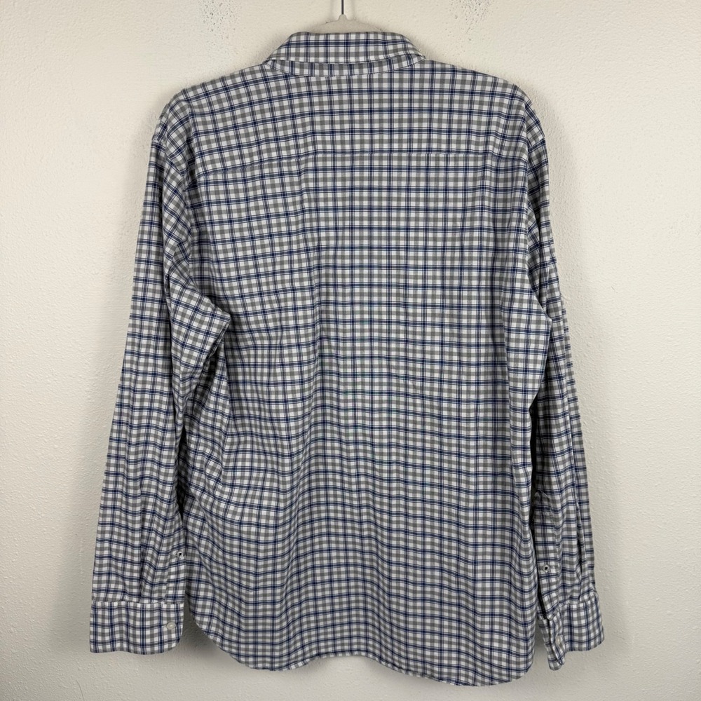 Bonobos Mens Slim Fit Plaid Button Down Shirt Blue Grey Long Sleeve Large L - Picture 2 of 7